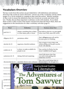 The Adventures of Tom Sawyer Vocabulary Activities